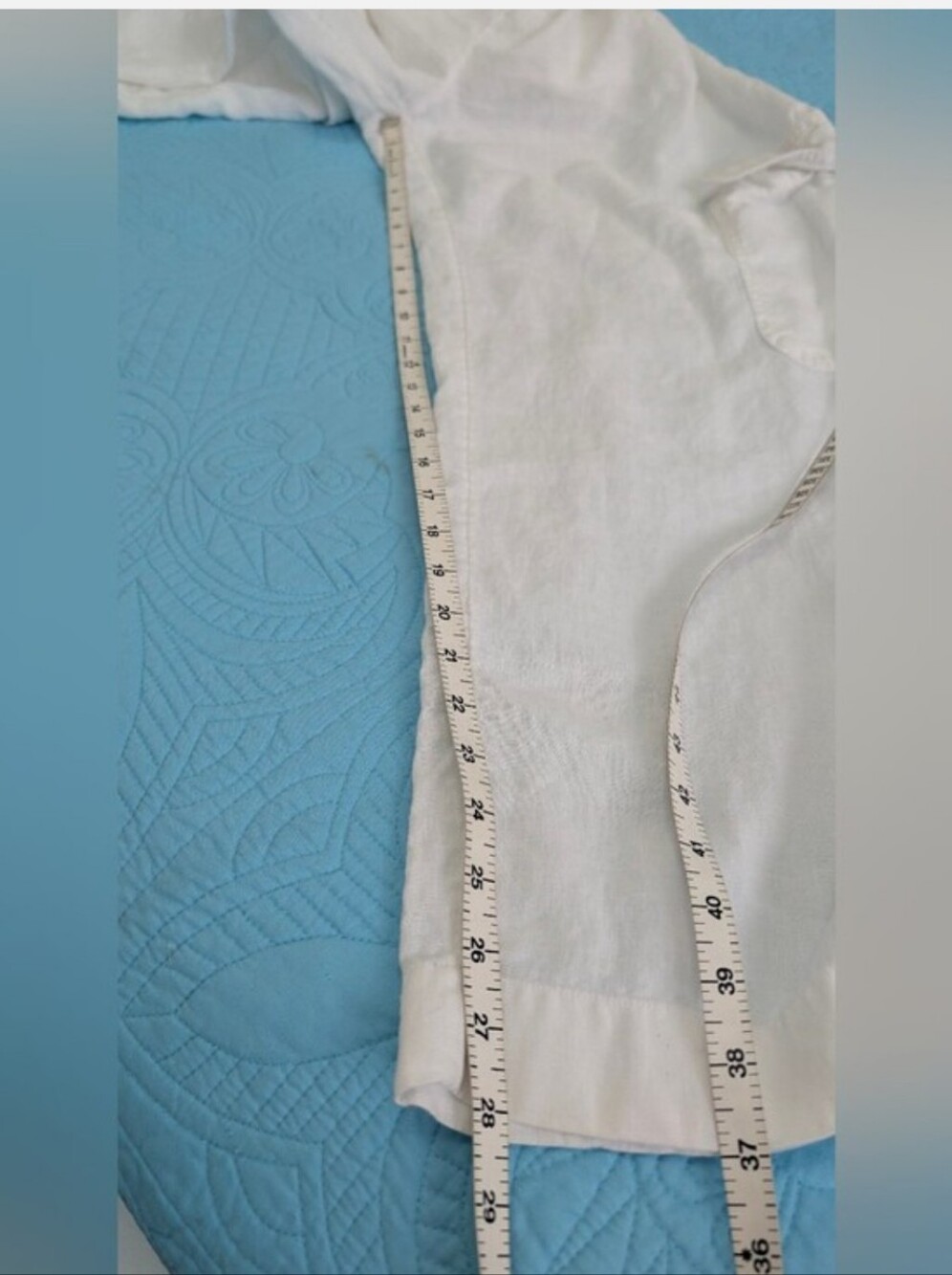 C&C California White Linen Baggy pull-on Wide Leg Cargo Pants 2 snap pockets - Picture 11 of 13